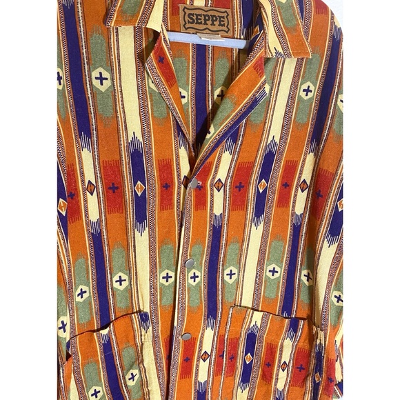Vintage Seppe Western Aztec Print Button Down-S - Picture 3 of 4